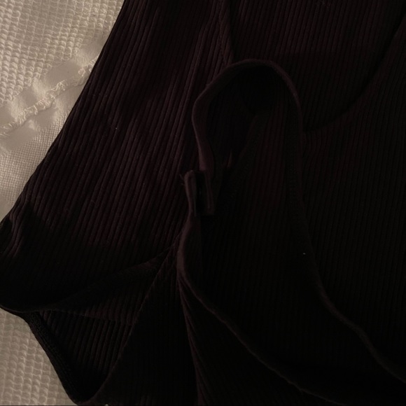 Black thong style bodysuit low back halter top - Picture 4 of 5